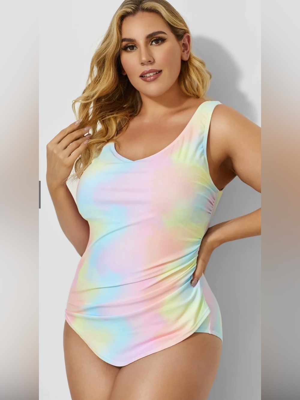 ❤️NWT Meet Curve Pastel Rainbow Bathing Suit-2XL
